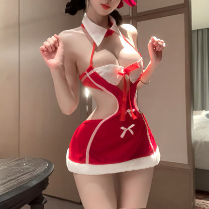 ✨ 聖夜のレディ・サンタガールセット（ケープ付き）