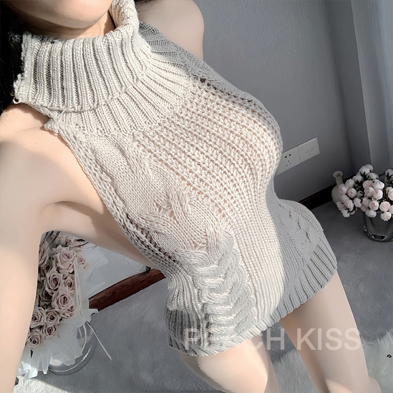 オープンバックセーター